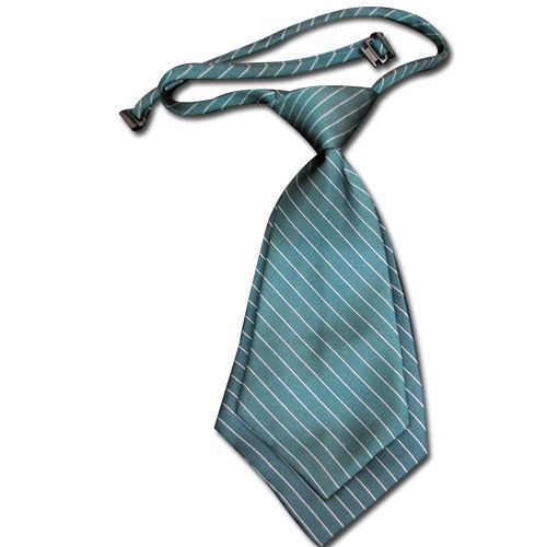 Mini Cravate Lavallière Blanc Rayé Bleu (Noeud Papillon)