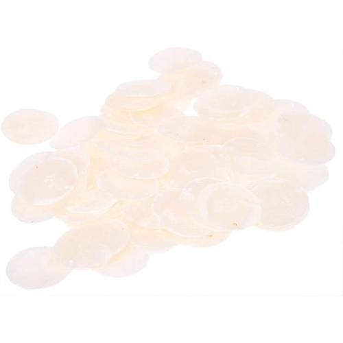 100x Perles Plate En Nacre Coquillage Rond 35mm Blanc