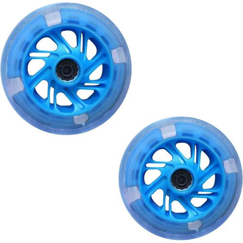 2pcs 120mm Led Flash Light Up Wheel Avec 2 Roulements Abec-7 - Remplacement Pour Scooters Kick/Razor