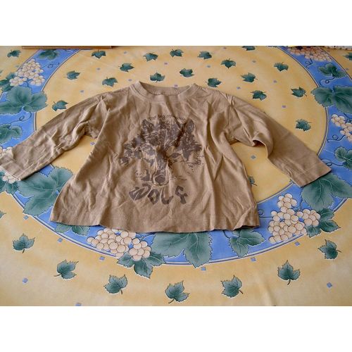 T-Shirt Manches Longues Marron Motif The Big Malicious Dolf Taille 2 Ans (24 Mois)