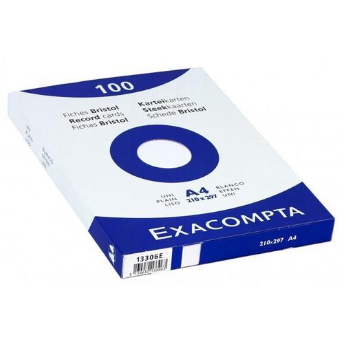 Bristol Exacompta 210x297mm 205g Uni - Etui De 100 Fiches - Blanc