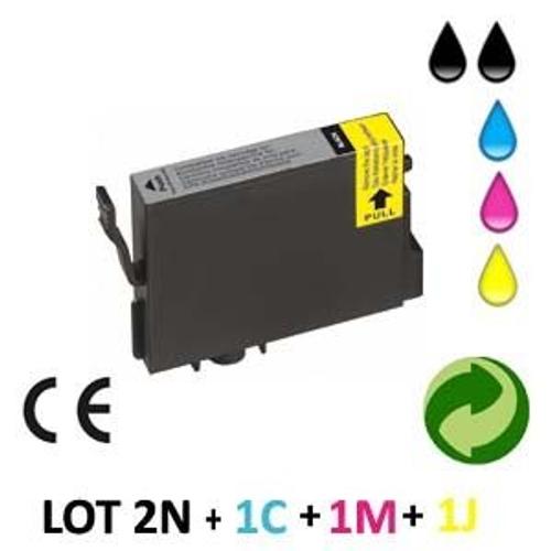 LOT 5 CARTOUCHES JET D ENCRE COMPATIBLE EPSON STYLUS PHOTO R300 POUR EPSON STYLUS PHOTO R200 : 2 BLACK + 1 CYAN + 1 MAGENTA + 1 YELLOW