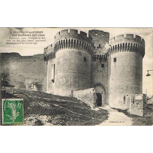 Villeneuve-Les-Avignon (Gard)- Le Fort Saint-André (X I Vè Siècle) Fontaine De L' Abbaye, Vue Générale Du Fort. 3 Cartes Anciennes 1913/1936