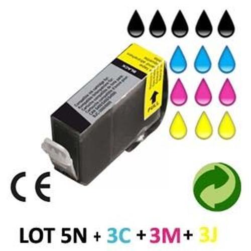 LOT 14 CARTOUCHES JET D ENCRE COMPATIBLE CANON BJC6000-S800 universal POUR CANON PIXMA iP4000 : 5 BLACK + 3 CYAN + 3 MAGENTA + 3 YELLOW