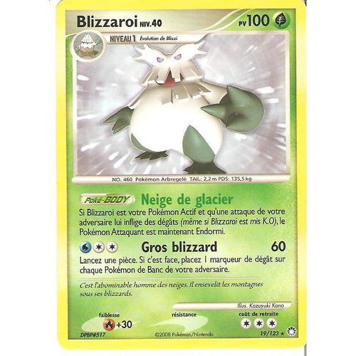 Blizzaroi Niv 40 100pv 19/123 Diamant Et Perle Tresors Mystérieux