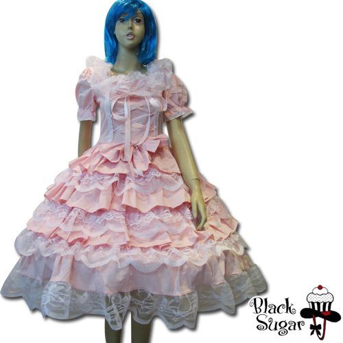 Robe Long Black Sugar Lolita Japonais Dentenlle Cosplay Déguisement Soirée