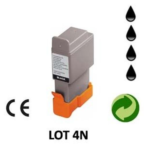 LOT 4 CARTOUCHES JET D ENCRE COMPATIBLE CANON BJC4000/S300 universal POUR APPLE STYLEWRITER 2500 : 4 BLACK