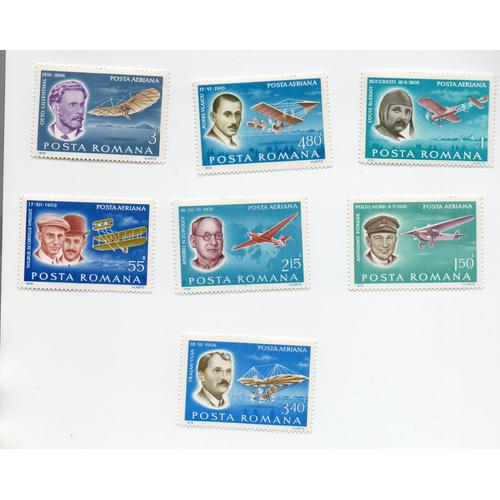 Roumanie- Série De 7 Timbres Neufs Poste Aérienne- Pionniers De L' Aviation- Année 1978