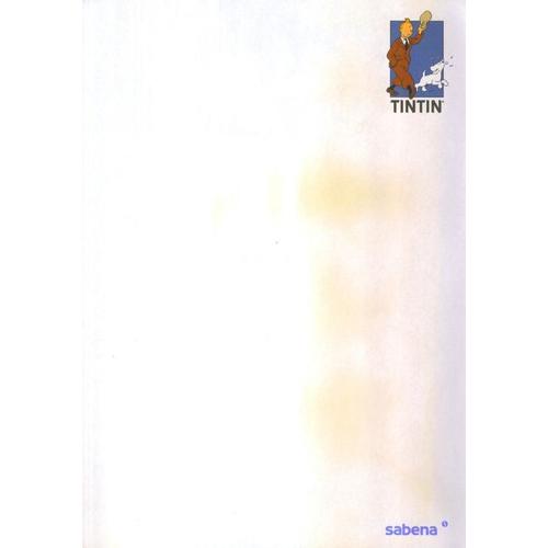 Tintin - Sabena - 1 Feuille Papier À Lettre.
