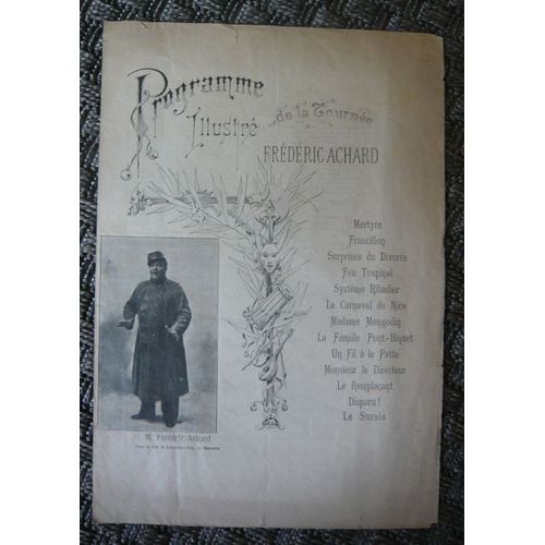 Programme Illustré De La Tournée De Frédéric Achard En 1898