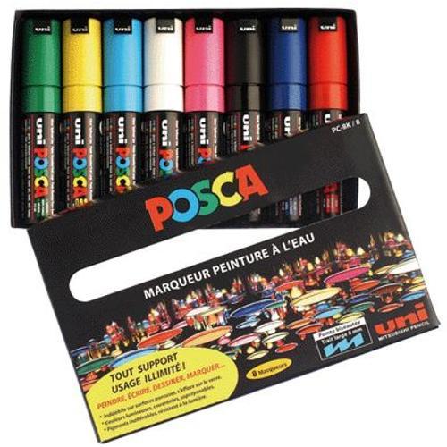 Marqueur Gouache Posca Pl Biseautee Assorti - Boite De 8