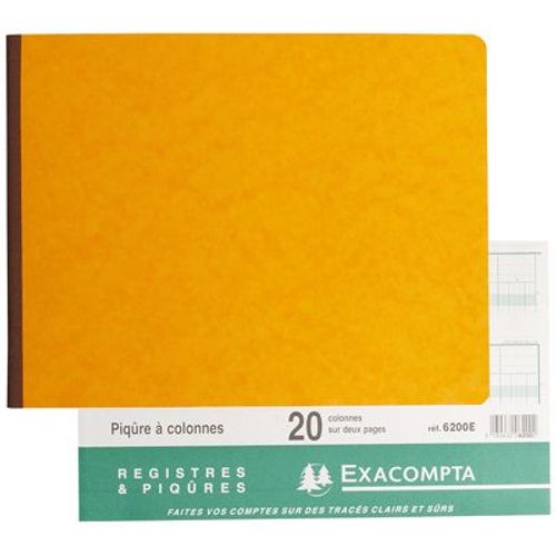 Registre Piqure 20f 20 Colonnes/2 Pages 25x32 Italienne 6200