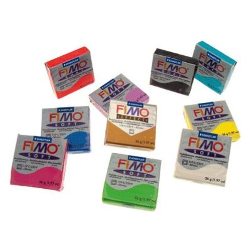 Pate A Modeler Fimo Soft Coloris Assortis - Sac De 10 Pains