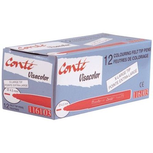 Feutre Pointe Large Visacolor 1161 Rouge - Boite De 12
