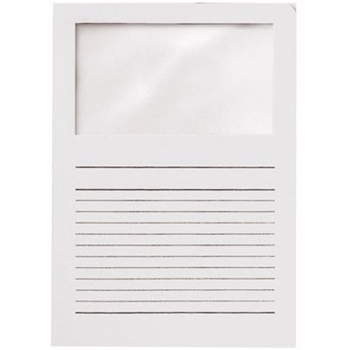 Pochette Coin En Papier Avec Fenetre Coloris Blanc -Boite De 100