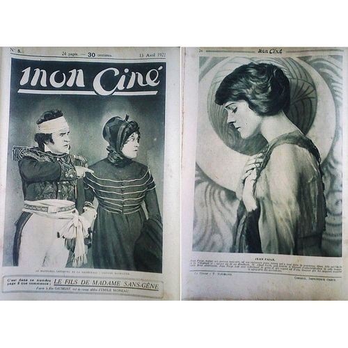 Mon Cine  N° 8 : Mon Cine 8 Le Fils De Madame Sans Gene Sandra Milowanoff Jean Paige Ruth Roland Leon Poirier Sessue Hayakawa Dessin Animé 1922