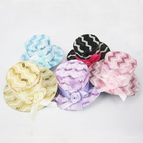 Chapeau Black Sugar Bibi Mini Petit Chapeau Dentelle Noir + Bleu + Jaune + Violet + Rose (5pcs)Barrette Pince Cheveux