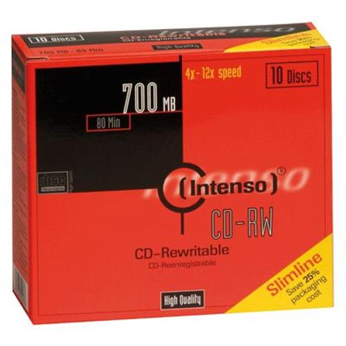 Intenso - 10 x CD-RW - 700 Mo (80 min) 12x - boîtier CD étroit