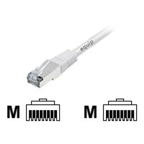 equip - Cordon de raccordement - RJ-45 (M) pour RJ-45 (M) - 2 m - Paire torsadée blindée (SSTP) - CAT 6a - moulé - blanc
