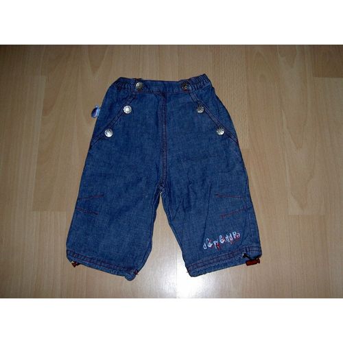 Pantalon Bleu Imitation Jean Devenir Grand Avec Boutons Taille 12 Mois