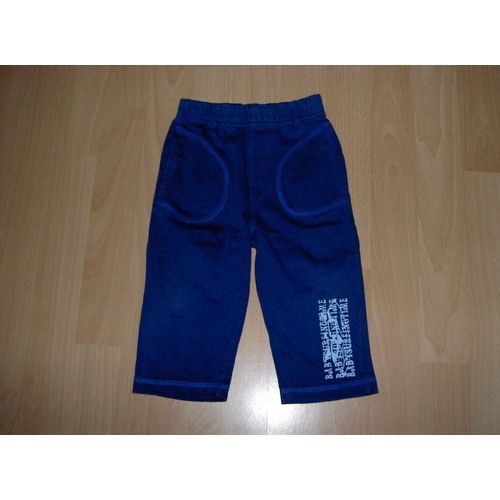 Pantalon Bleu Taille Élastique Motif Sur Jambe Gauche H&m Baby Taille 9 Mois