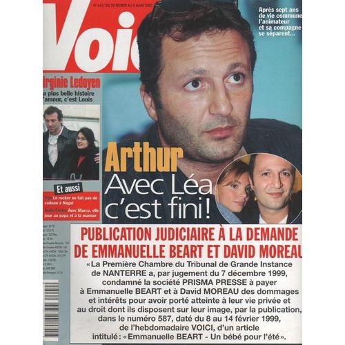 Voici  N° 642 : 2000 Arthur/Virginie Ledoyen/Jodie Foster/Jennifer Aniston/Melb/Sonia Lacen/Damien Sargue/Cecilia Cara/Pagny/Arielle Dombasle