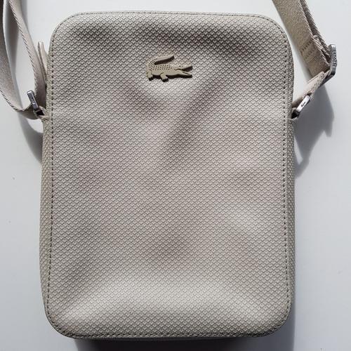 Sacoche Cuir Beige Lacoste