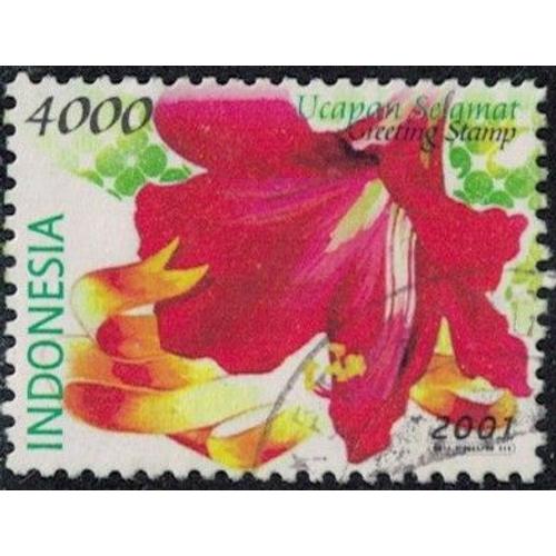 Indonésie 2001 Oblitéré Used Fleurs Ucapan Selamat Félicitations Y&t Id 1875 Su
