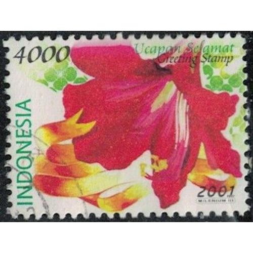 Indonésie 2001 Oblitéré Used Fleurs Ucapan Selamat Félicitations Y&t Id 1875 Su