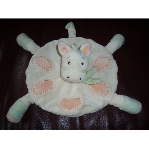 Doudou Cheval Ou Poney Plat Rond Jaune Et Vert Kimbaloo La Halle