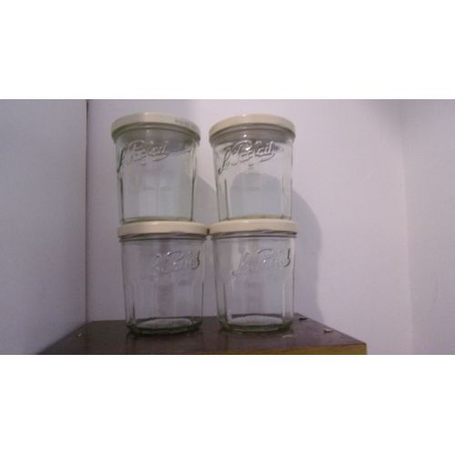 " Lot De 4 Pots En Verre Vides " " Le Parfait "