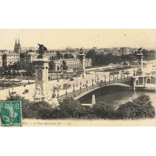 Paris - Le  Pont  Alexandre I I I . Vue  Sur  La  Seine  Prise  Du  Pavillon  De  Flore . La  Tour  Eiffel . 4  Cartes  Anciennes