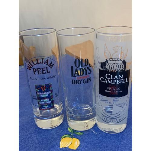 Lot De 3 Verres À Whisky Et Gin 