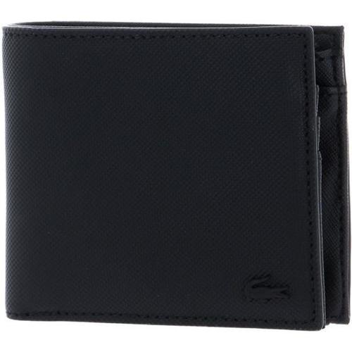 Lacoste - Portefeuille à double volet logo croco - Noir