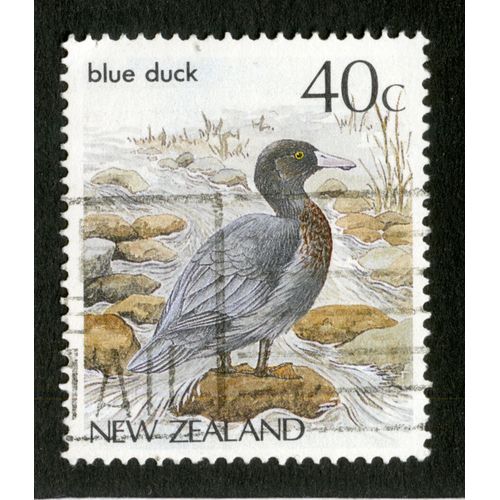 Timbre Oblitéré New Zealand, Blue Duck, 40 C
