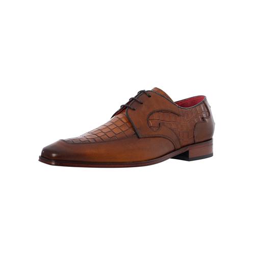 Jeffery West Derbies En Cuir Croco Marron