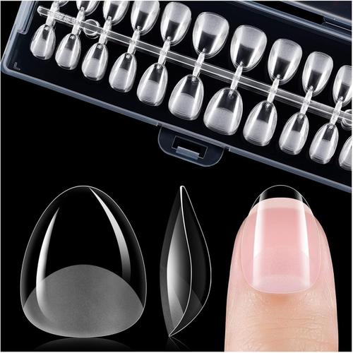 Xxs Amande Court Nail Tips Set 240pcs Soft Gel Full Cover Faux Ongles 18 Taille Stick On Fake Nails Pmma Pr¿¿-Poli Pour Nail Art-Xxs Short 