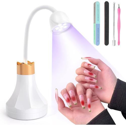 Lampe ¿¿ Ongles Uv,Lampe ¿¿ Ongles Led 24w,Rotation ¿¿ 360¿¿ Mini Rose Gel ¿¿ S¿¿Chage Rapide Lampe Uv ¿¿ Ongles,S¿¿Che-Ongles Portable Avec Outils De Nail Art 
