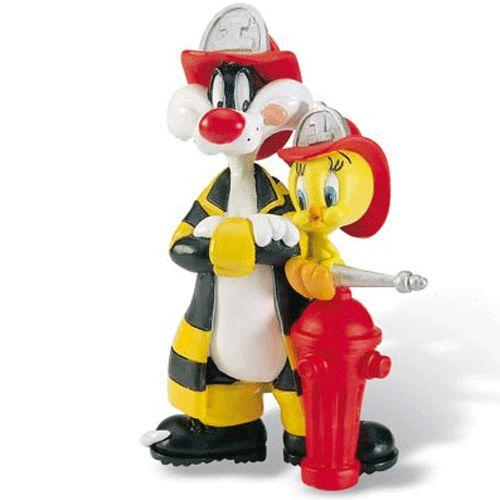 Figurine Titi Et Sylvestre Pompiers