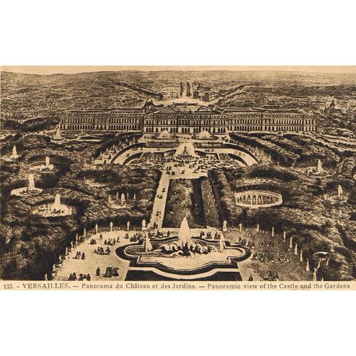 Versailles .(Yvelines) - Panorama Du Chateau Et Des Jardins, Le Grand Trianon, L' Orangerie,  Parterre D' Eau, Temple De L' Amour . 6 Cartes Anciennes .