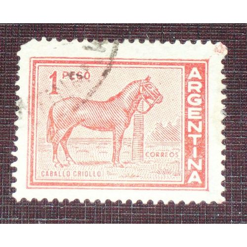 Theme Chevaux - Timbre Oblitéré D¿Argentine (Ref : Tan-14)