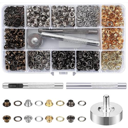 200 Pi¿¿Ces Oeillets Pour Baches,Oeillet De Rondelle Kit,5mm Metal Ensembles Oeillets Couture Pour Rideaux,Pince ¿¿ Oeillets Pour Bache,Pince A Oeillet Pour Bache,Pour Bache En Tissu Bricolage Craft