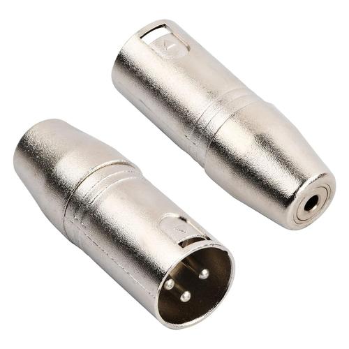 Lot de 2 Adaptateur Connecteur XLR Male 3 Broches vers 3,5 mm Femelle, Connecteur XLR Male ¿¿ 3 Broches pour Microphones et Table de Mixage