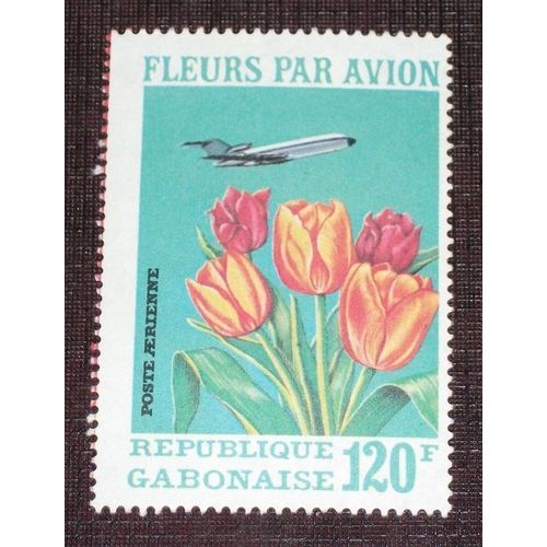 Theme Fleurs - Timbre Neuf Sans Charnière Du Gabon Poste Aérienne N° 117 (Ref : Tfl-03)