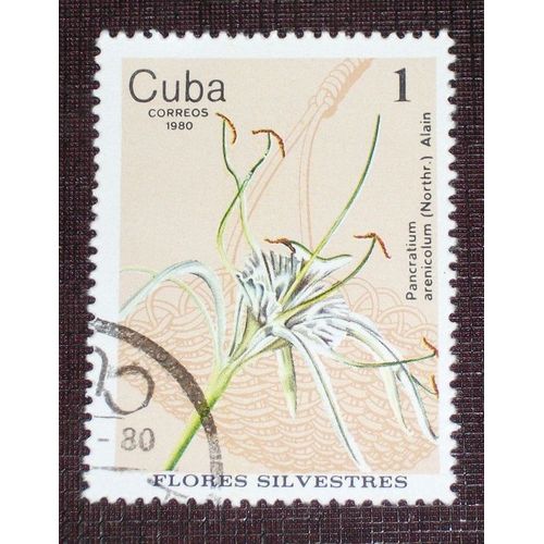 Theme Fleurs - Timbre Oblitéré De Cuba (Ref : Tfl-15)