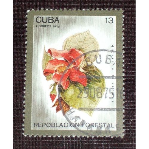 Theme Fleurs - Timbre Oblitéré De Cuba (Ref : Tfl-18)
