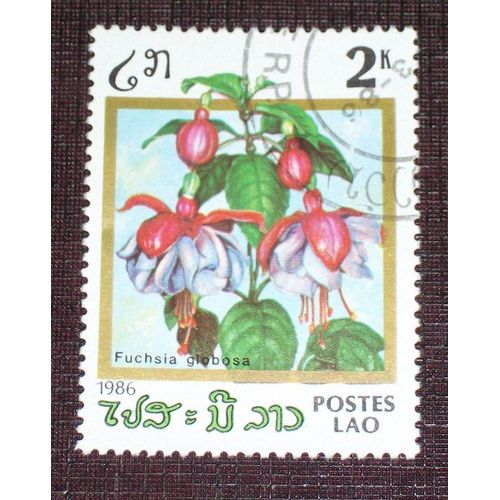 Theme Fleurs - Timbre Oblitéré Du Laos (Ref : Tfl-48)