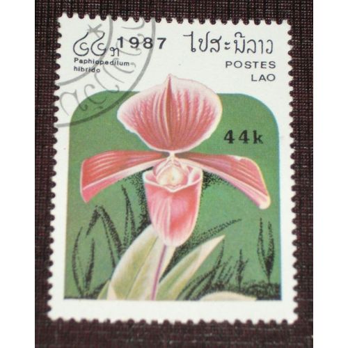 Theme Fleurs - Timbre Oblitéré Du Laos (Ref : Tfl-53)