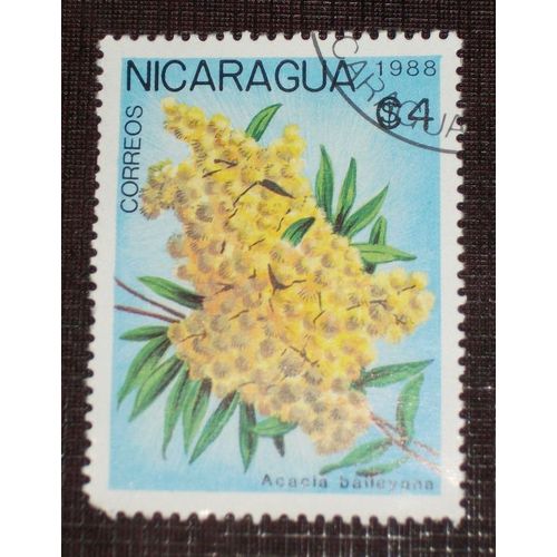 Theme Fleurs - Timbre Oblitéré Du Nicaragua (Ref : Tfl-43)