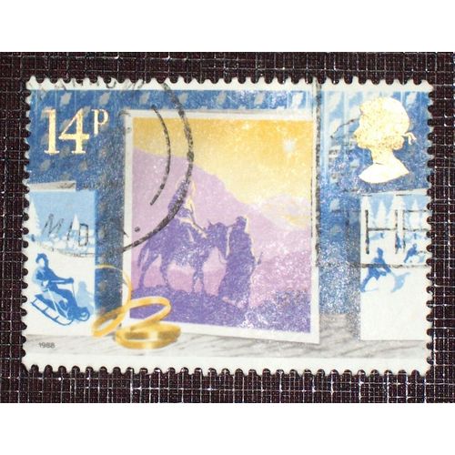 Royaume-Uni N° 1358 Oblitéré De 1988 - 14p « Cartes De Noël : Le Voyage Vers Bethléem » (Ref : Gb-1358-O1)